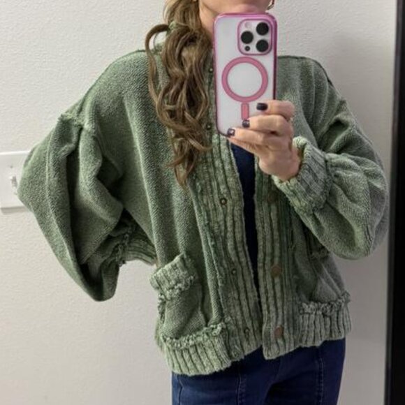 We The Free Cute In This Cardi Color: Frosty Spruce - Picture 5 of 5